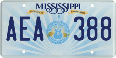 MS license plate AEA388