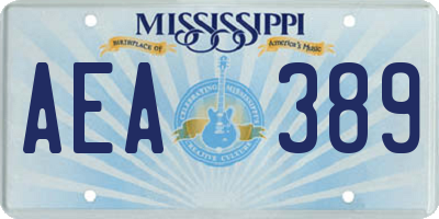 MS license plate AEA389