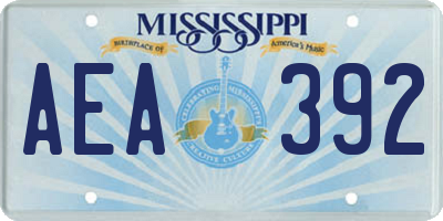 MS license plate AEA392