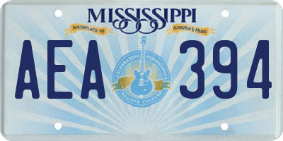MS license plate AEA394