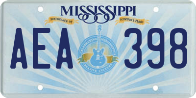 MS license plate AEA398