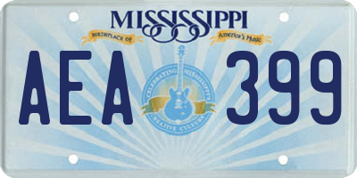 MS license plate AEA399