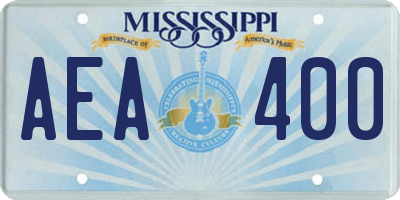 MS license plate AEA400