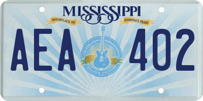 MS license plate AEA402
