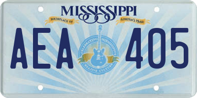 MS license plate AEA405
