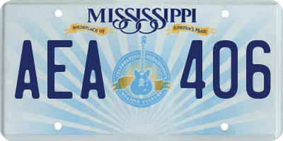 MS license plate AEA406