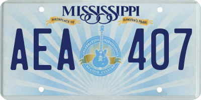 MS license plate AEA407