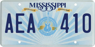 MS license plate AEA410
