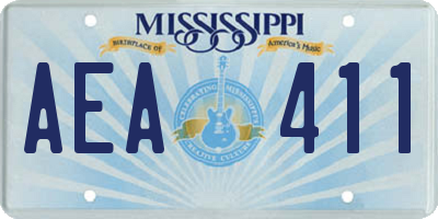 MS license plate AEA411