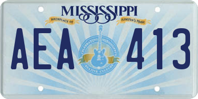 MS license plate AEA413