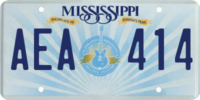 MS license plate AEA414