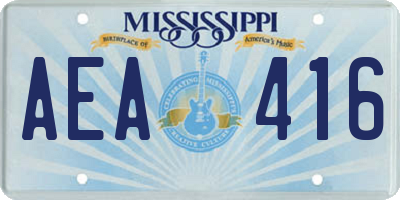 MS license plate AEA416