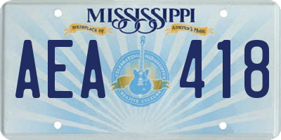 MS license plate AEA418