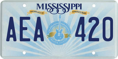 MS license plate AEA420