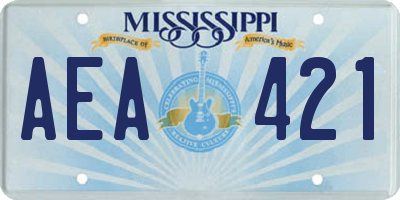 MS license plate AEA421