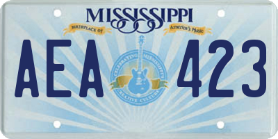 MS license plate AEA423