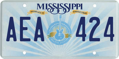 MS license plate AEA424