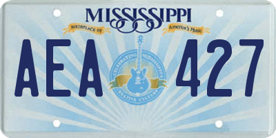 MS license plate AEA427