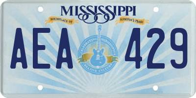 MS license plate AEA429