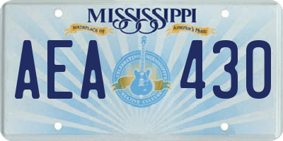 MS license plate AEA430