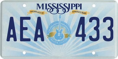 MS license plate AEA433