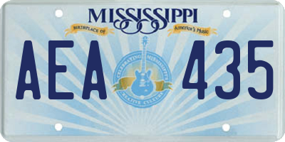 MS license plate AEA435
