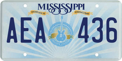 MS license plate AEA436