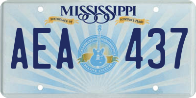 MS license plate AEA437