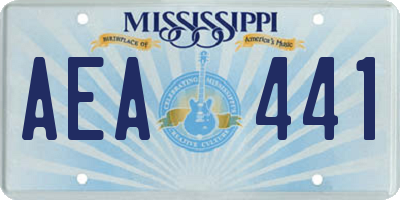 MS license plate AEA441