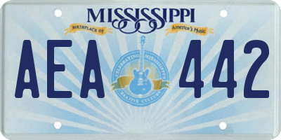MS license plate AEA442