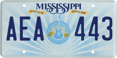 MS license plate AEA443