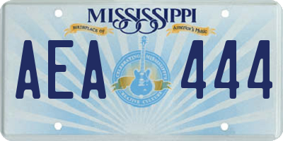 MS license plate AEA444