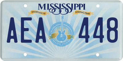 MS license plate AEA448