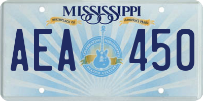 MS license plate AEA450