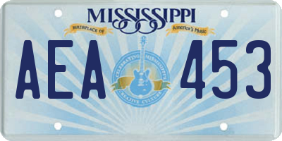 MS license plate AEA453