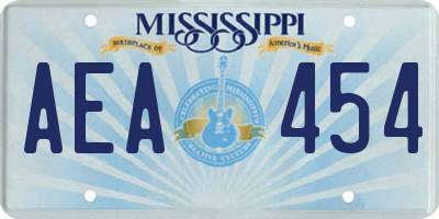 MS license plate AEA454