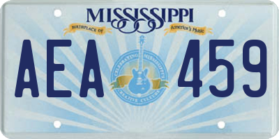 MS license plate AEA459