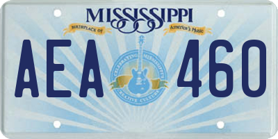 MS license plate AEA460