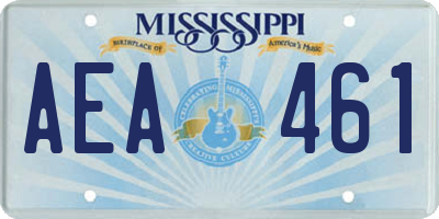 MS license plate AEA461