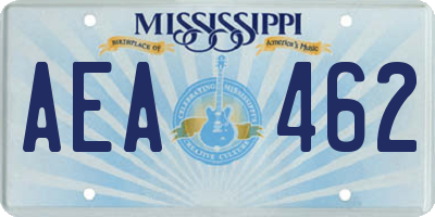 MS license plate AEA462