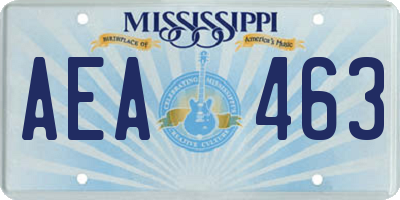 MS license plate AEA463