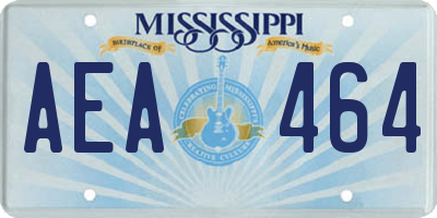 MS license plate AEA464