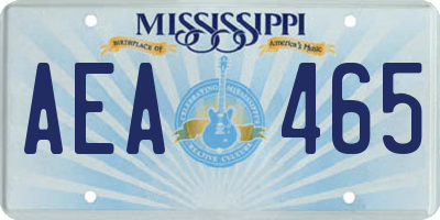 MS license plate AEA465