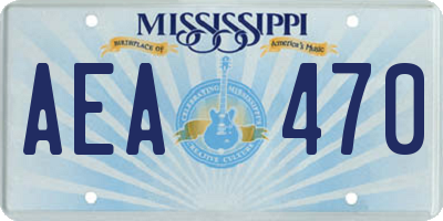 MS license plate AEA470