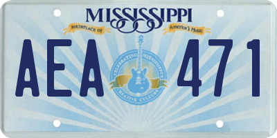 MS license plate AEA471