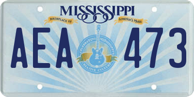 MS license plate AEA473