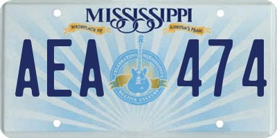 MS license plate AEA474