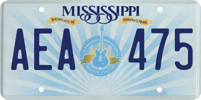 MS license plate AEA475