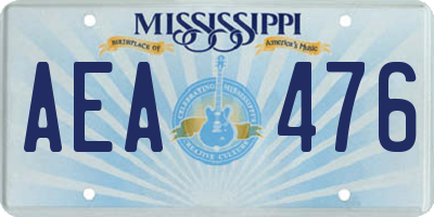 MS license plate AEA476