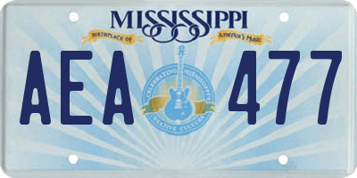 MS license plate AEA477